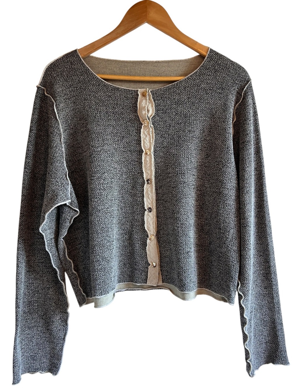 Cut Loose Marled Knit Crop boxy fit Cardigan size XL excellent condition